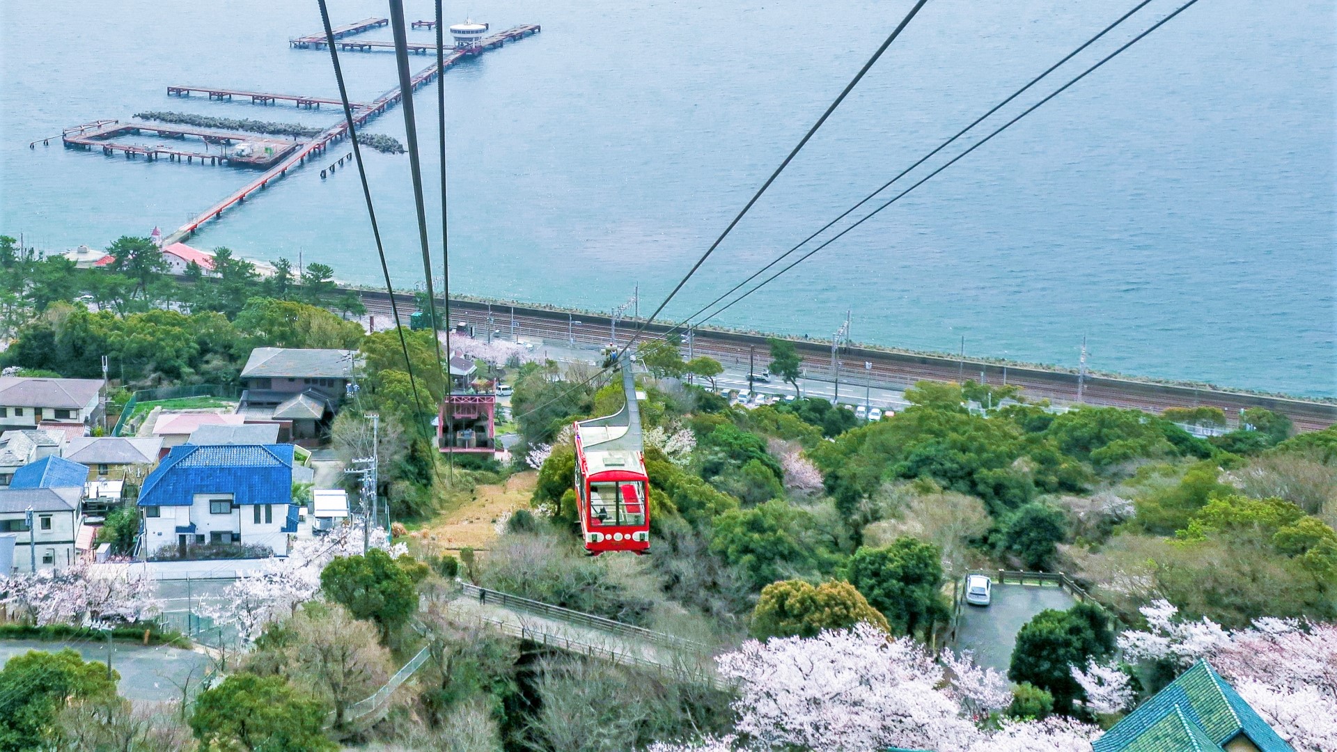 須磨浦山上遊園のロープウェイ